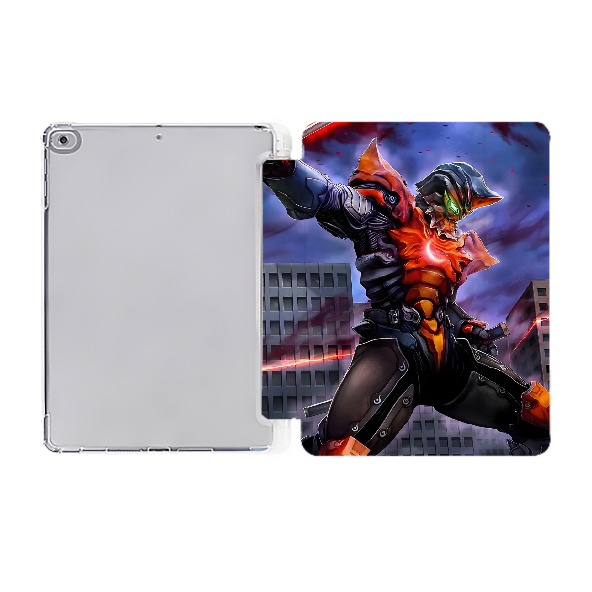 （画像用） ウルトラマン Ultraman IPad ケース ペン収納付き 三つ折りスタンド PUレザー×シリコン 対応機種9.5/10.5/10.9インチ